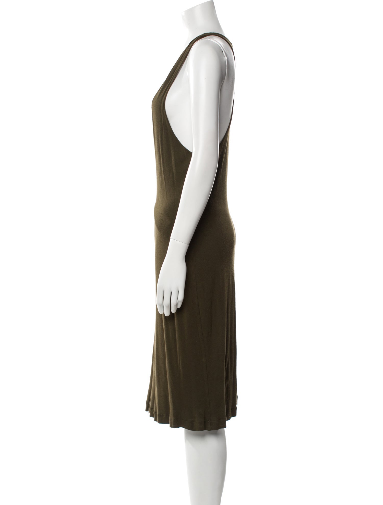 Ralph Lauren Black Label Plunge Neckline Knee-Length Dress