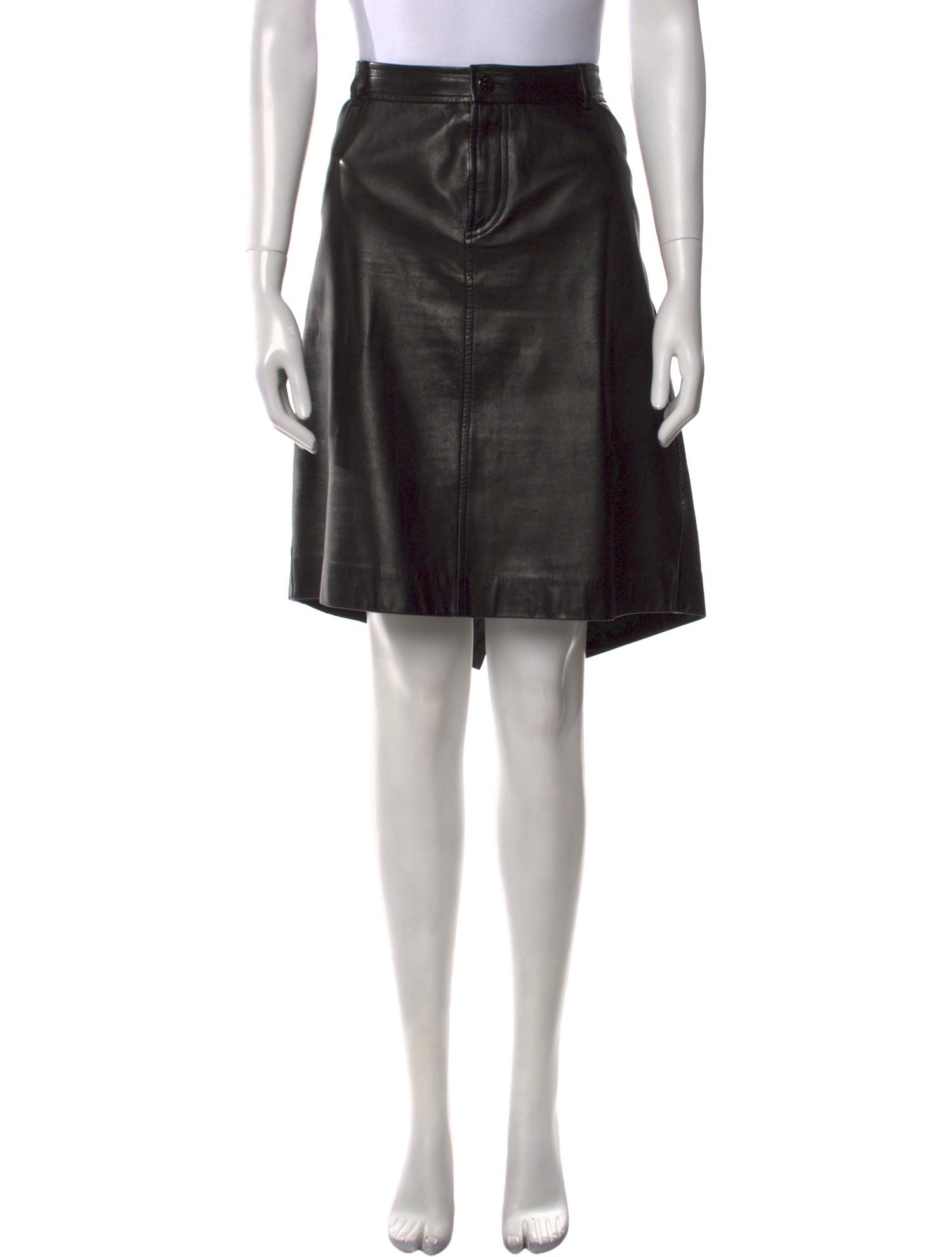 Ralph Lauren Black Label Lambskin Knee-Length Skirt