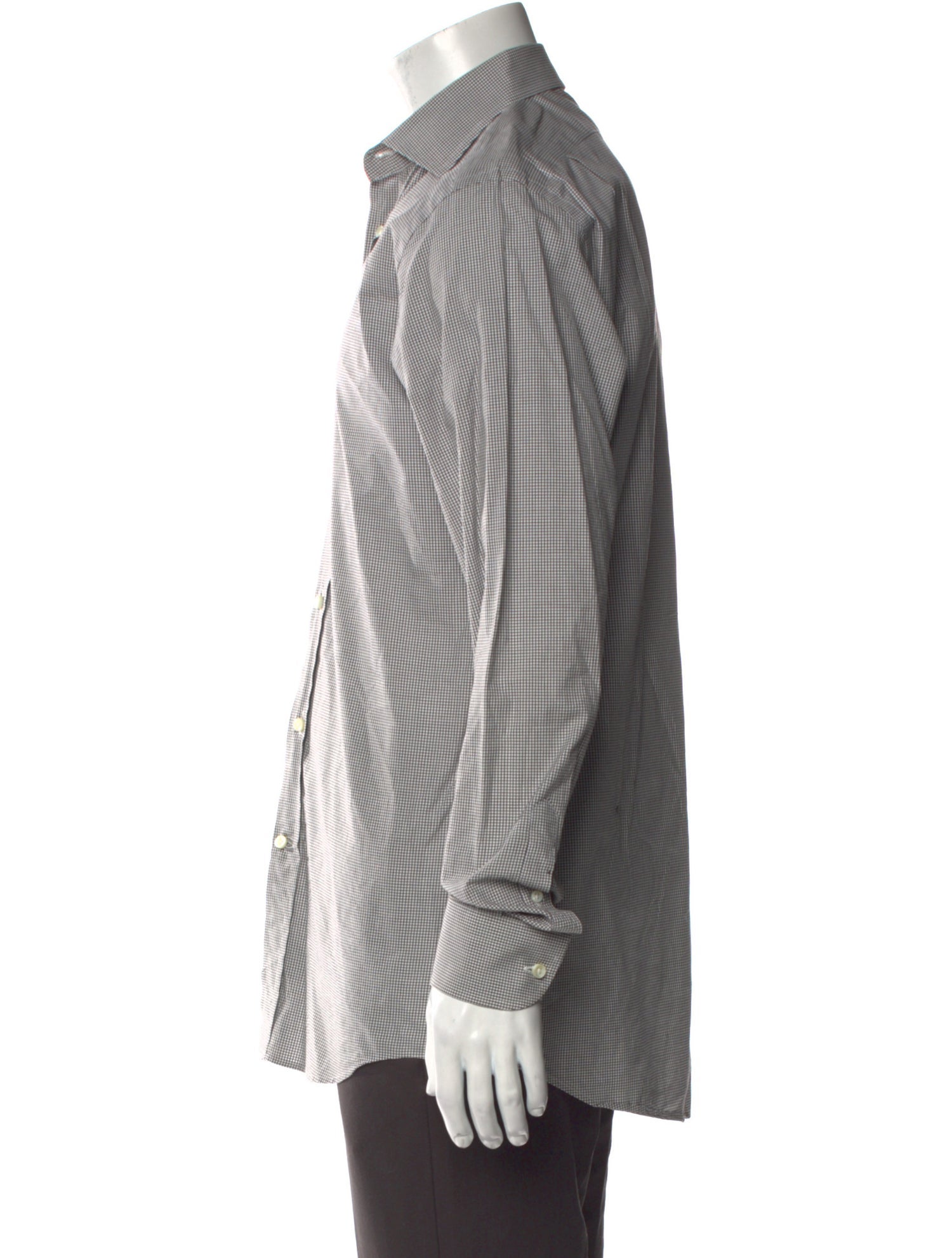 Ralph Lauren Black Label Houndstooth Print Long Sleeve Shirt