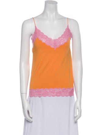 Ralph Lauren Black Label Lace Pattern V-Neck Top