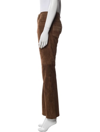 Ralph Lauren Black Label Suede Wide Leg Pants