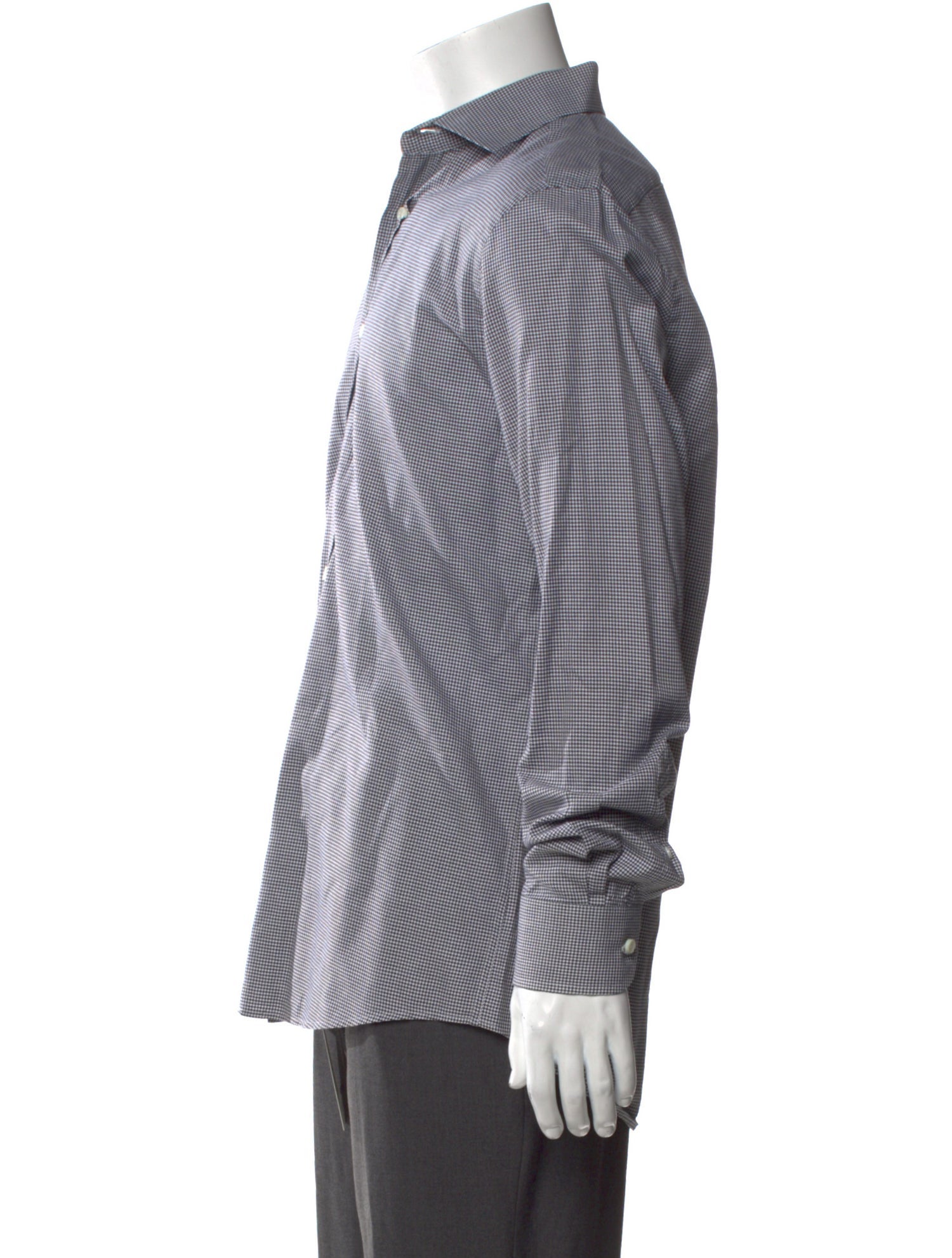 Ralph Lauren Purple Label Plaid Print Long Sleeve Dress Shirt