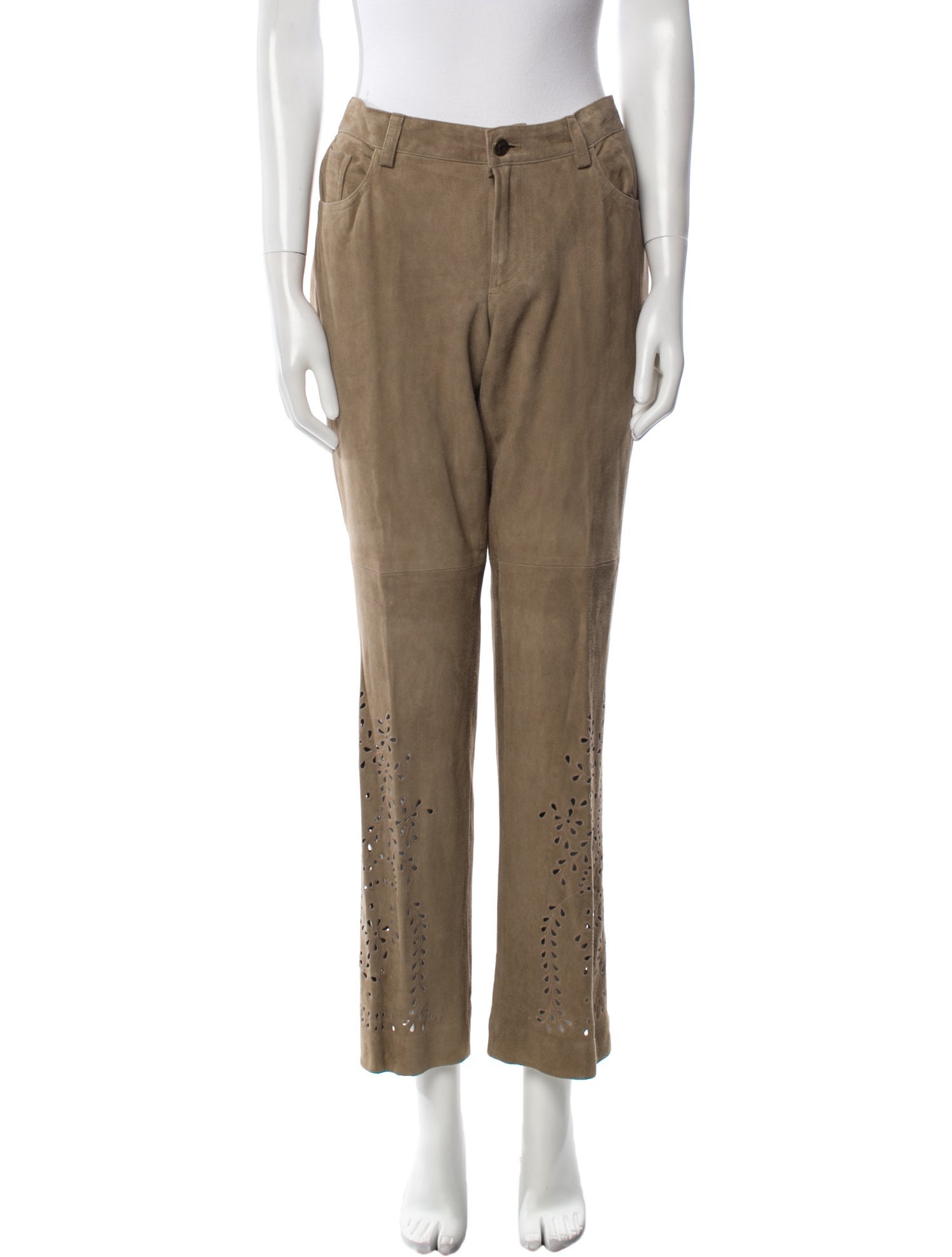 Ralph Lauren Black Label Suede Wide Leg Pants