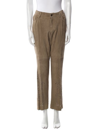 Ralph Lauren Black Label Suede Wide Leg Pants