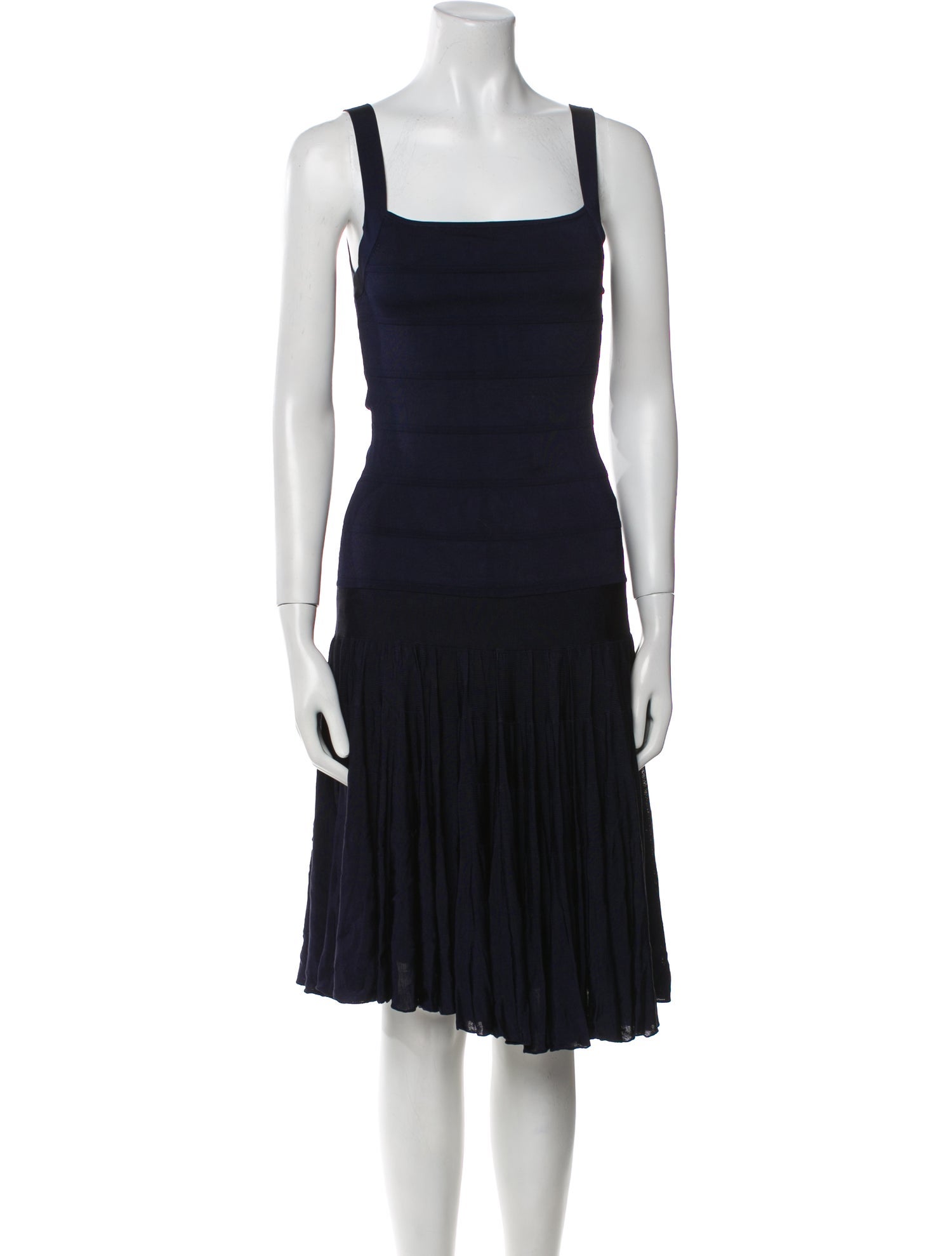 Ralph Lauren Black Label Square Neckline Knee-Length Dress