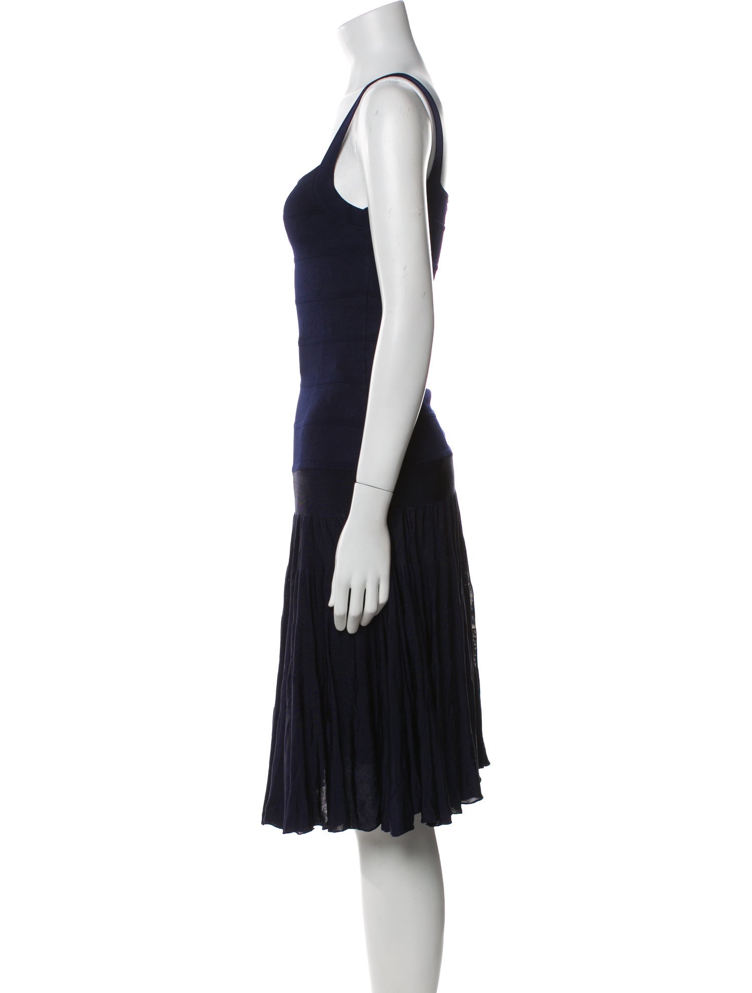 Ralph Lauren Black Label Square Neckline Knee-Length Dress