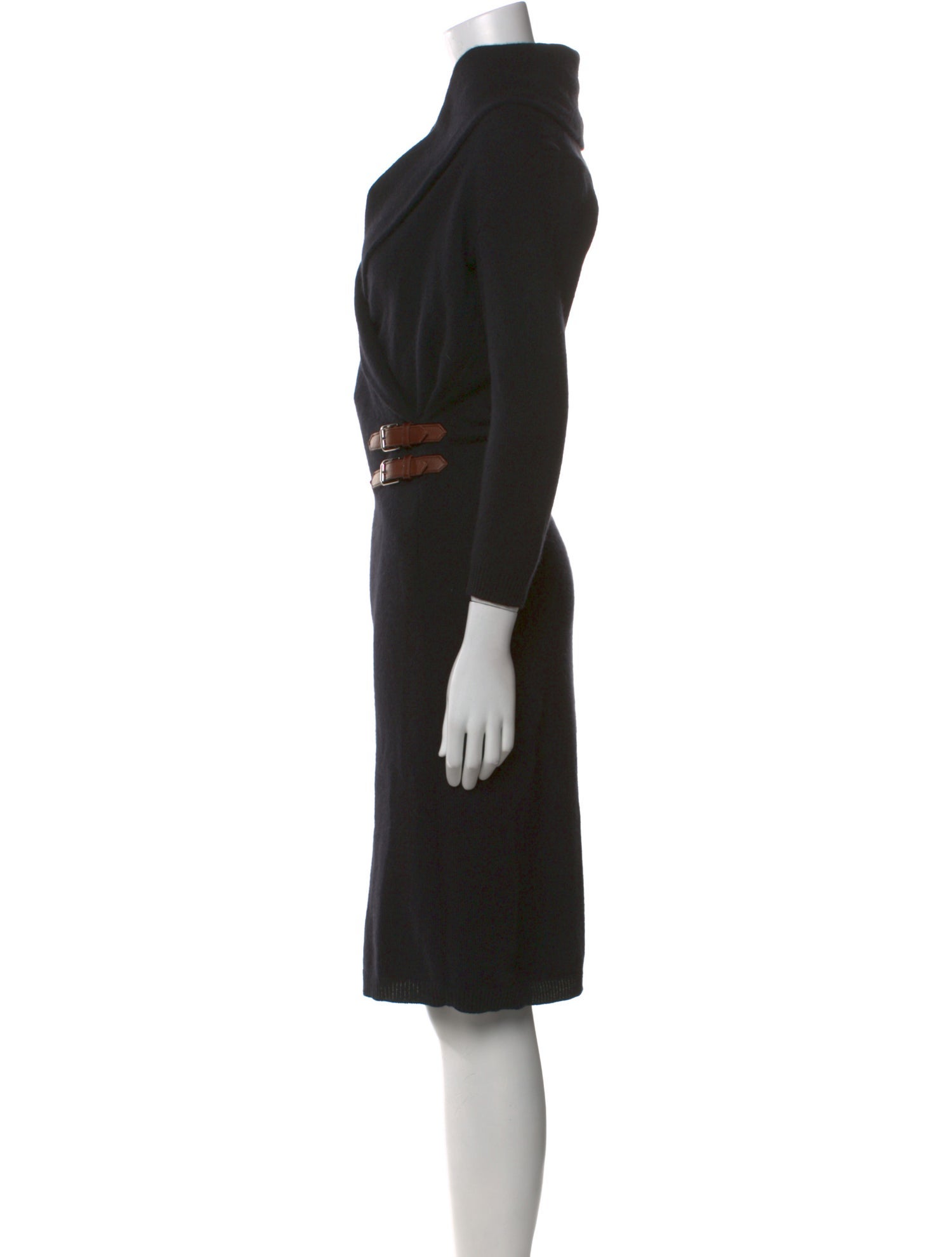 Ralph Lauren Black Label Merino Wool Midi Length Dress