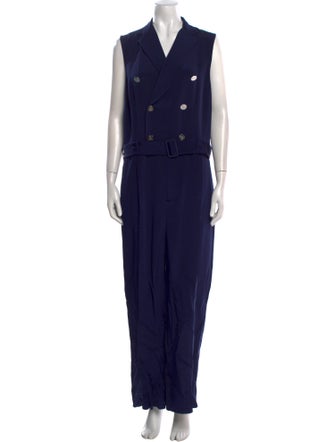 Ralph Lauren Black Label Silk V-Neck Jumpsuit