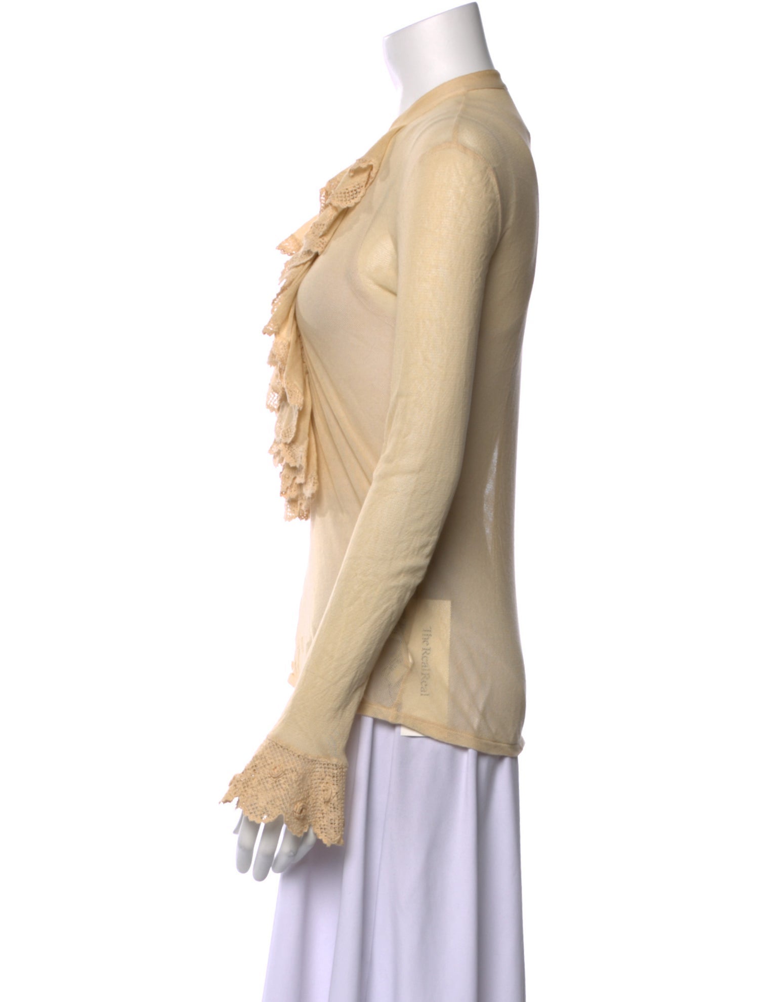 Ralph Lauren Black Label Tie Neck Long Sleeve Top