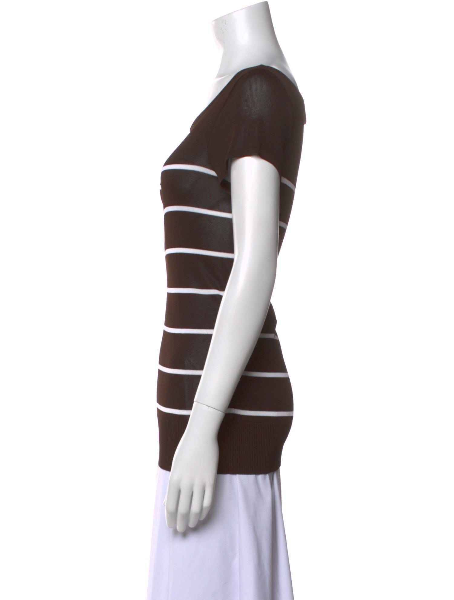 Ralph Lauren Black Label Striped Bateau Neckline T-Shirt