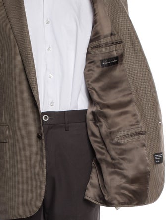 Ralph Lauren Black Label Cashmere Houndstooth Print Blazer