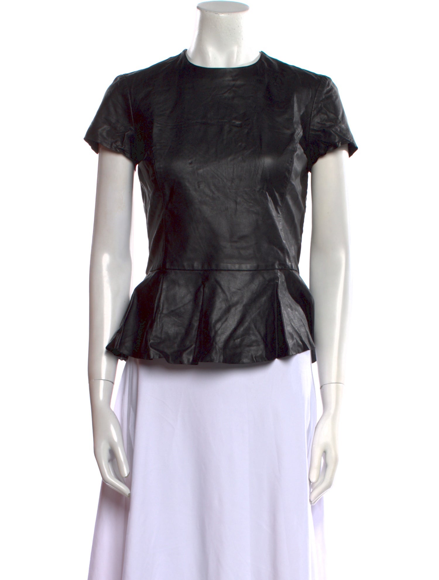 Ralph Lauren Black Label Lambskin Crew Neck Blouse