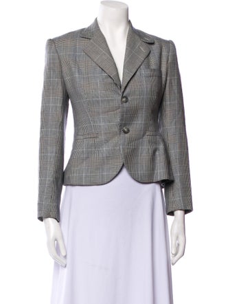 Ralph Lauren Black Label Wool Plaid Print Blazer