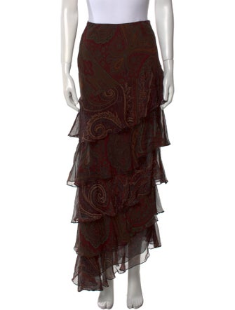 Ralph Lauren Black Label Silk Midi Length Skirt