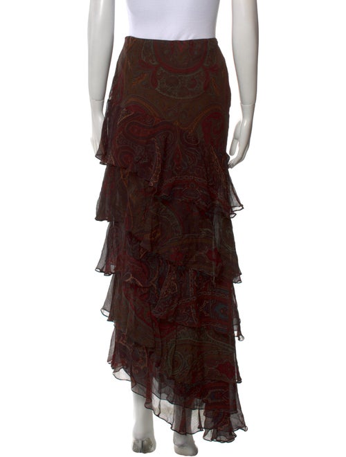 Ralph Lauren Black Label Silk Midi Length Skirt