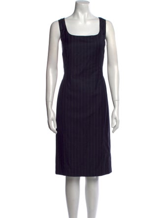 Ralph Lauren Black Label Square Neckline Midi Length Dress