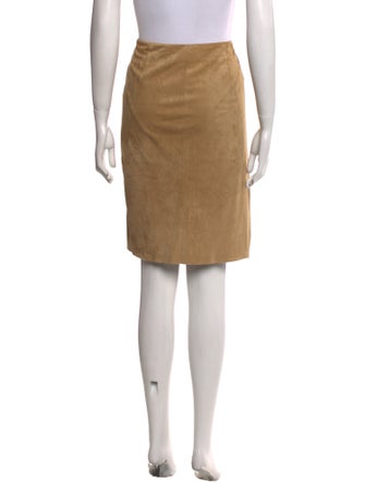 Ralph Lauren Black Label Suede Knee-Length Skirt