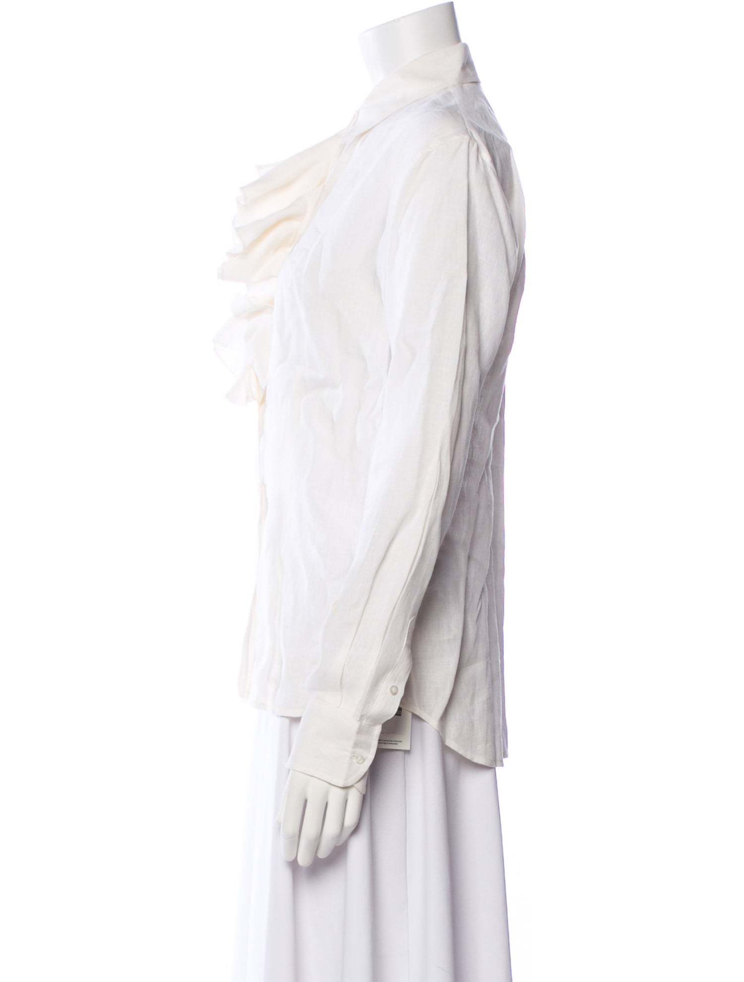 Ralph Lauren Black Label Linen Long Sleeve Button-Up Top