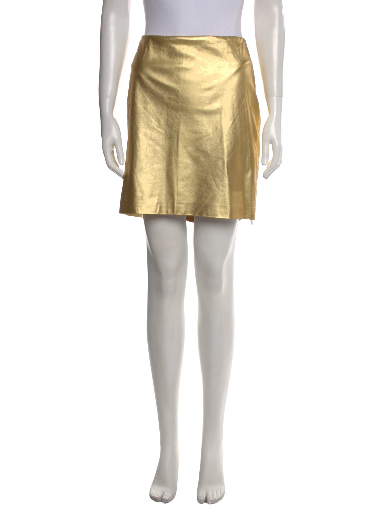 Ralph Lauren Black Label Lamb Leather Mini Skirt