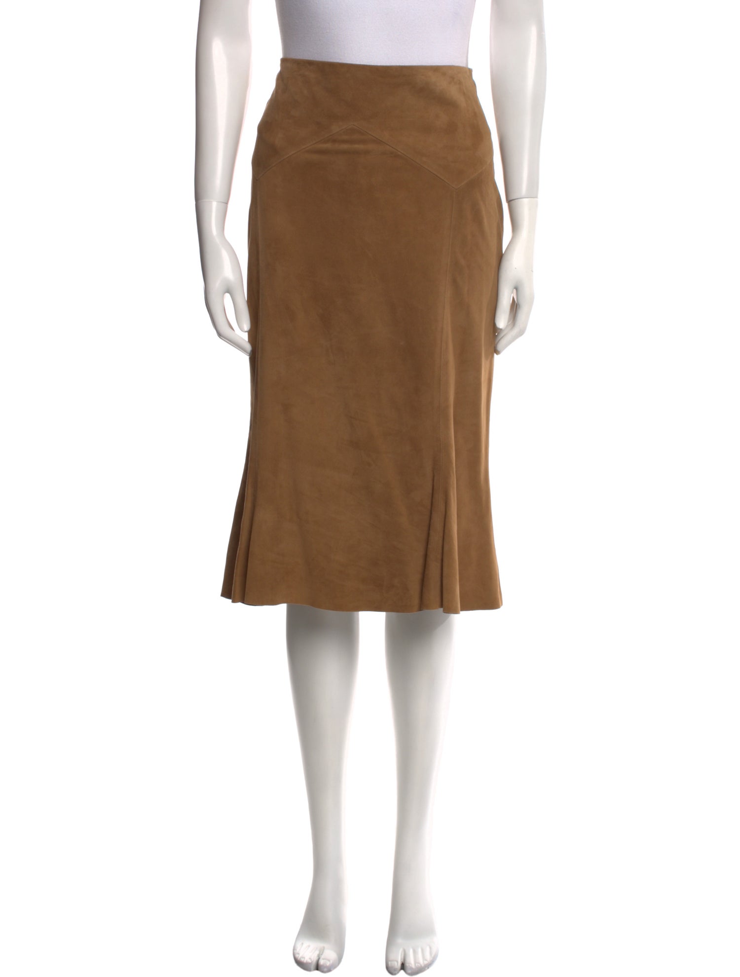 Ralph Lauren Black Label Lambskin Knee-Length Skirt