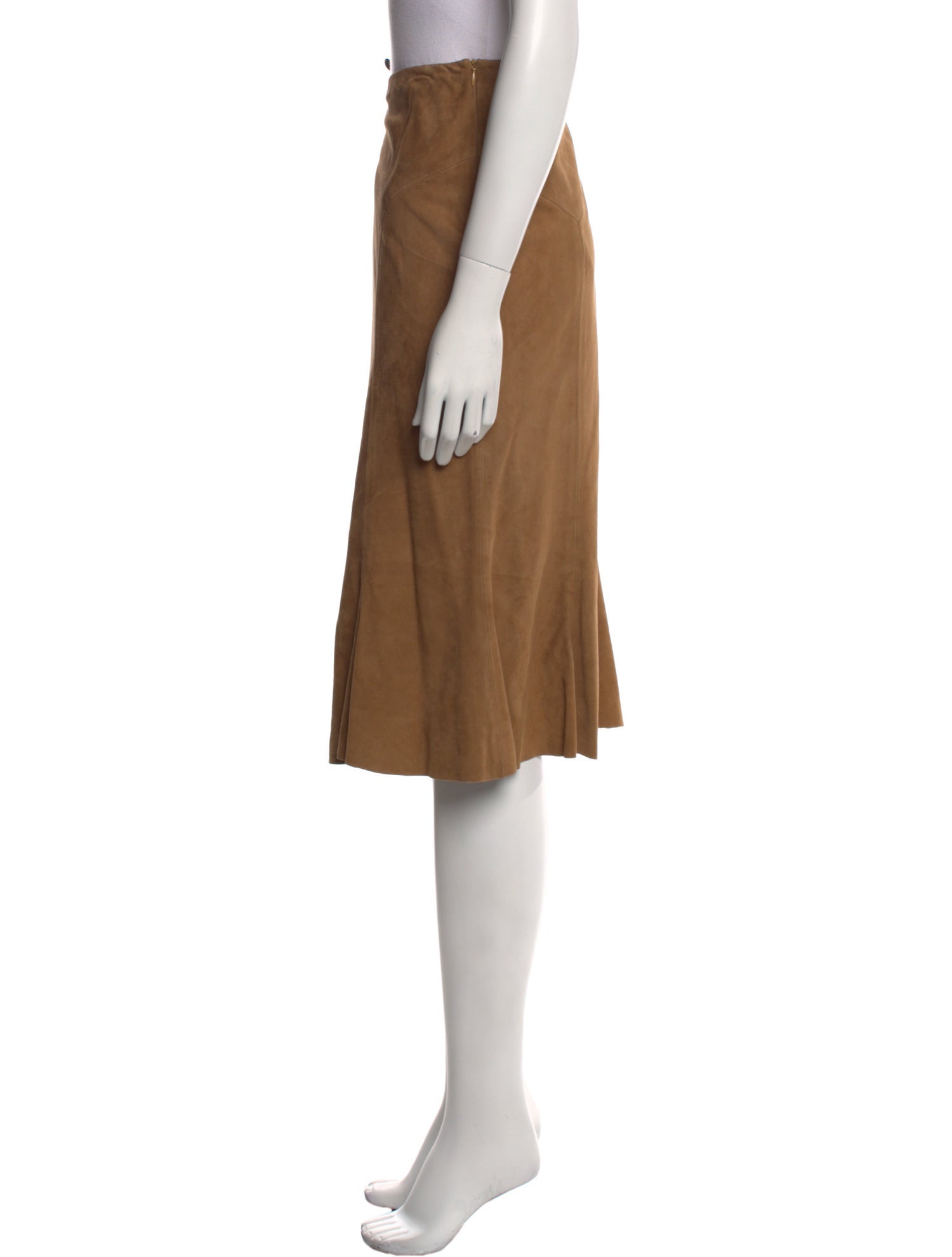 Ralph Lauren Black Label Lambskin Knee-Length Skirt