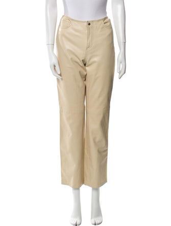 Ralph Lauren Black Label Leather Straight Leg Pants