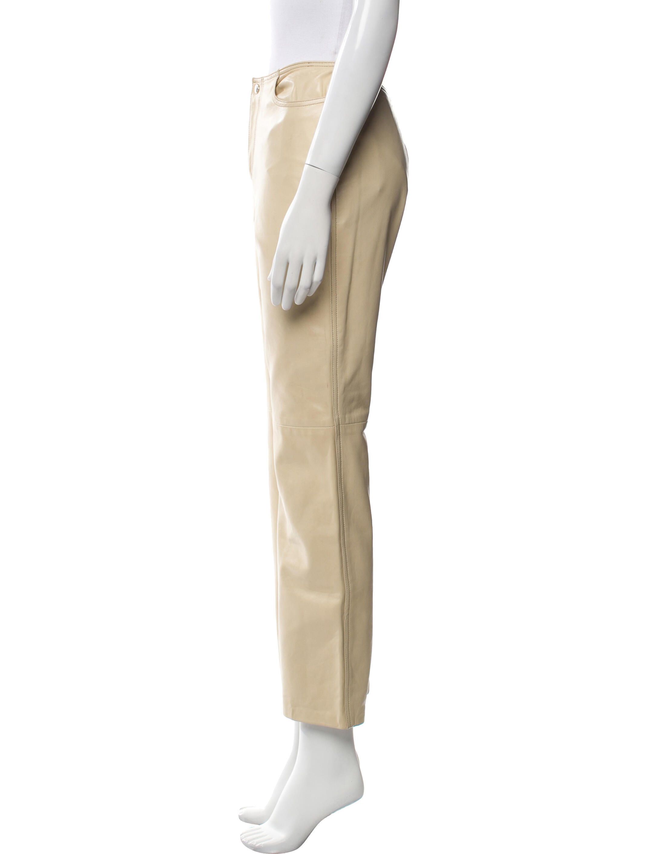 Ralph Lauren Black Label Leather Straight Leg Pants