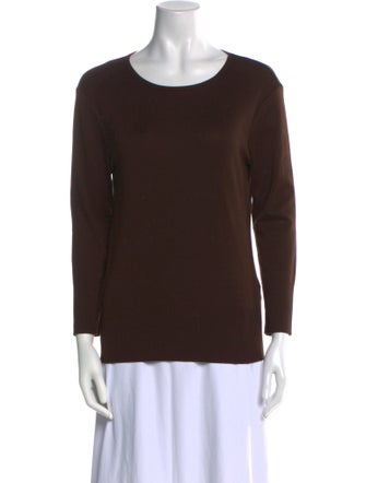 Ralph Lauren Black Label Scoop Neck Three-Quarter Sleeve Top