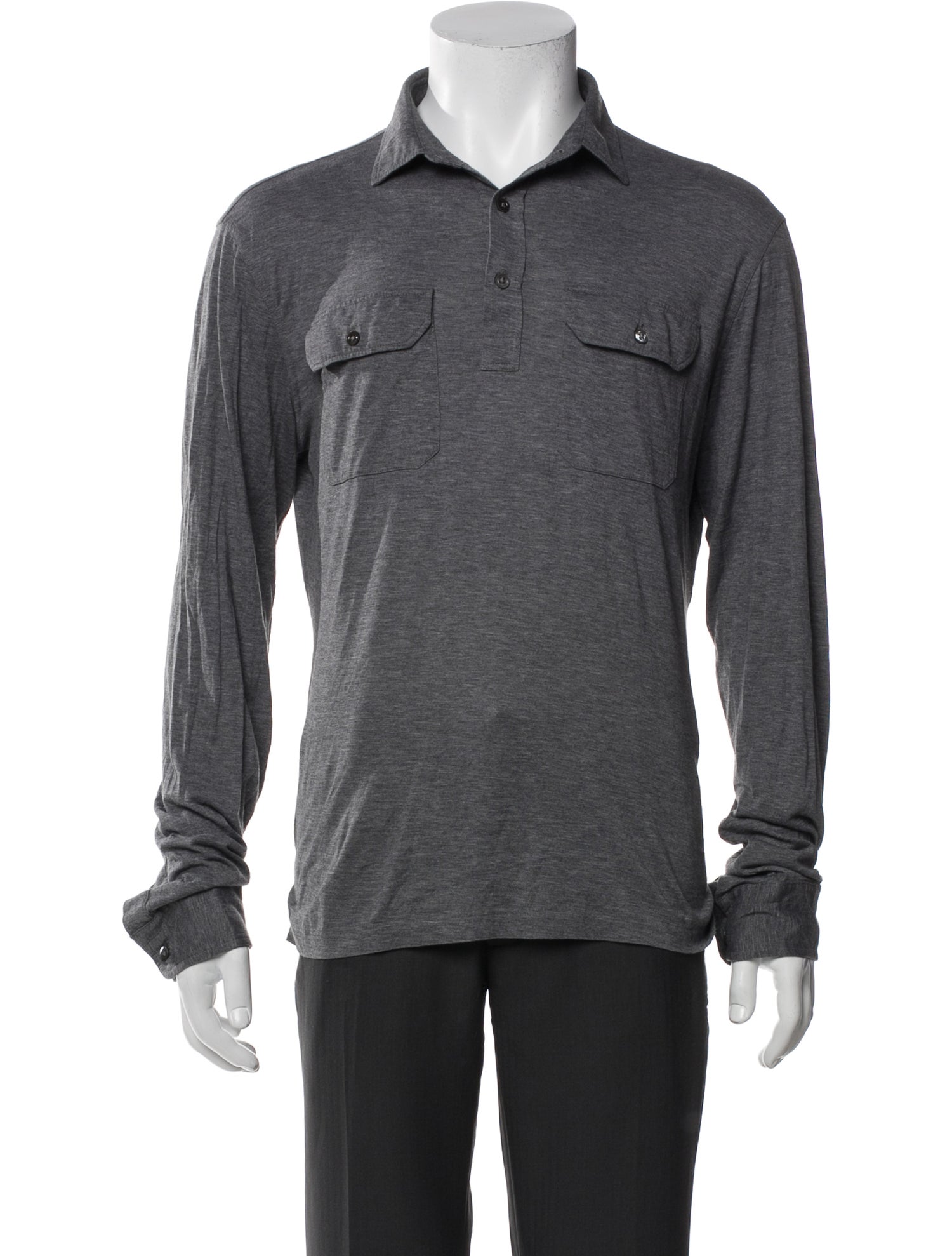Ralph Lauren Black Label V-Neck Long Sleeve Polo Shirt