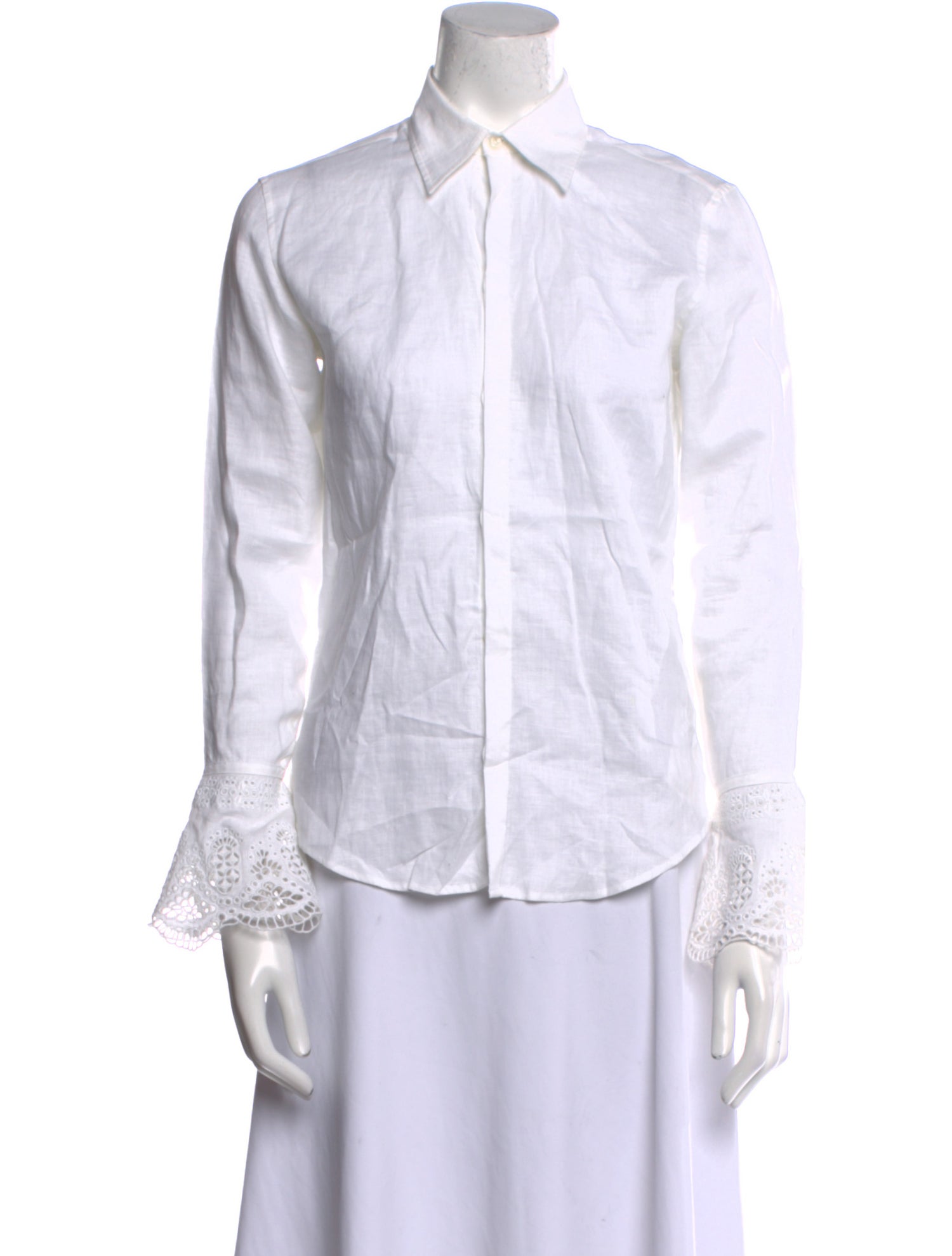 Ralph Lauren Black Label Linen Long Sleeve Button-Up Top