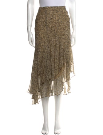 Ralph Lauren Black Label Silk Midi Length Skirt