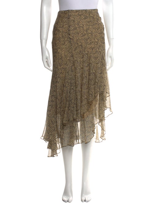 Ralph Lauren Black Label Silk Midi Length Skirt