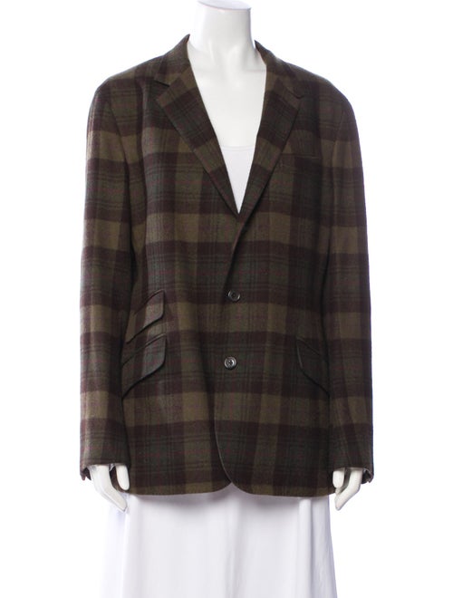 Ralph Lauren Purple Label Cashmere Plaid Print Blazer