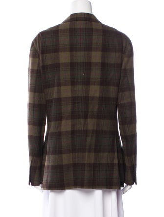 Ralph Lauren Purple Label Cashmere Plaid Print Blazer