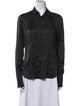 Ralph Lauren Black Label Silk Long Sleeve Button-Up Top