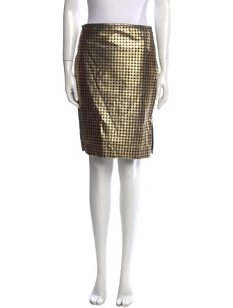 Ralph Lauren Black Label Leather Knee-Length Skirt