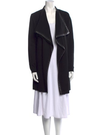 Ralph Lauren Black Label Lamb Leather Open Front Sweater