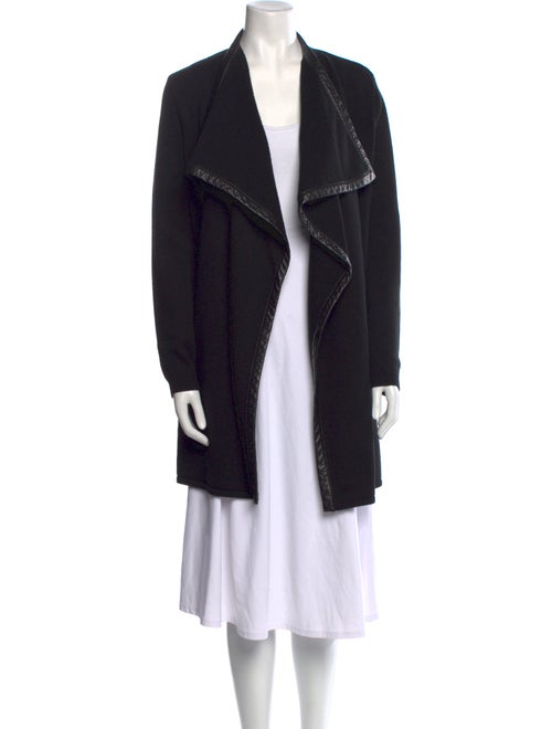 Ralph Lauren Black Label Lamb Leather Open Front Sweater