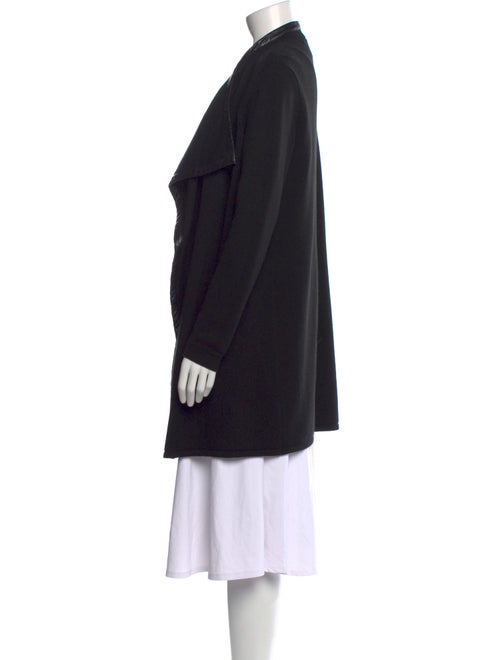 Ralph Lauren Black Label Lamb Leather Open Front Sweater