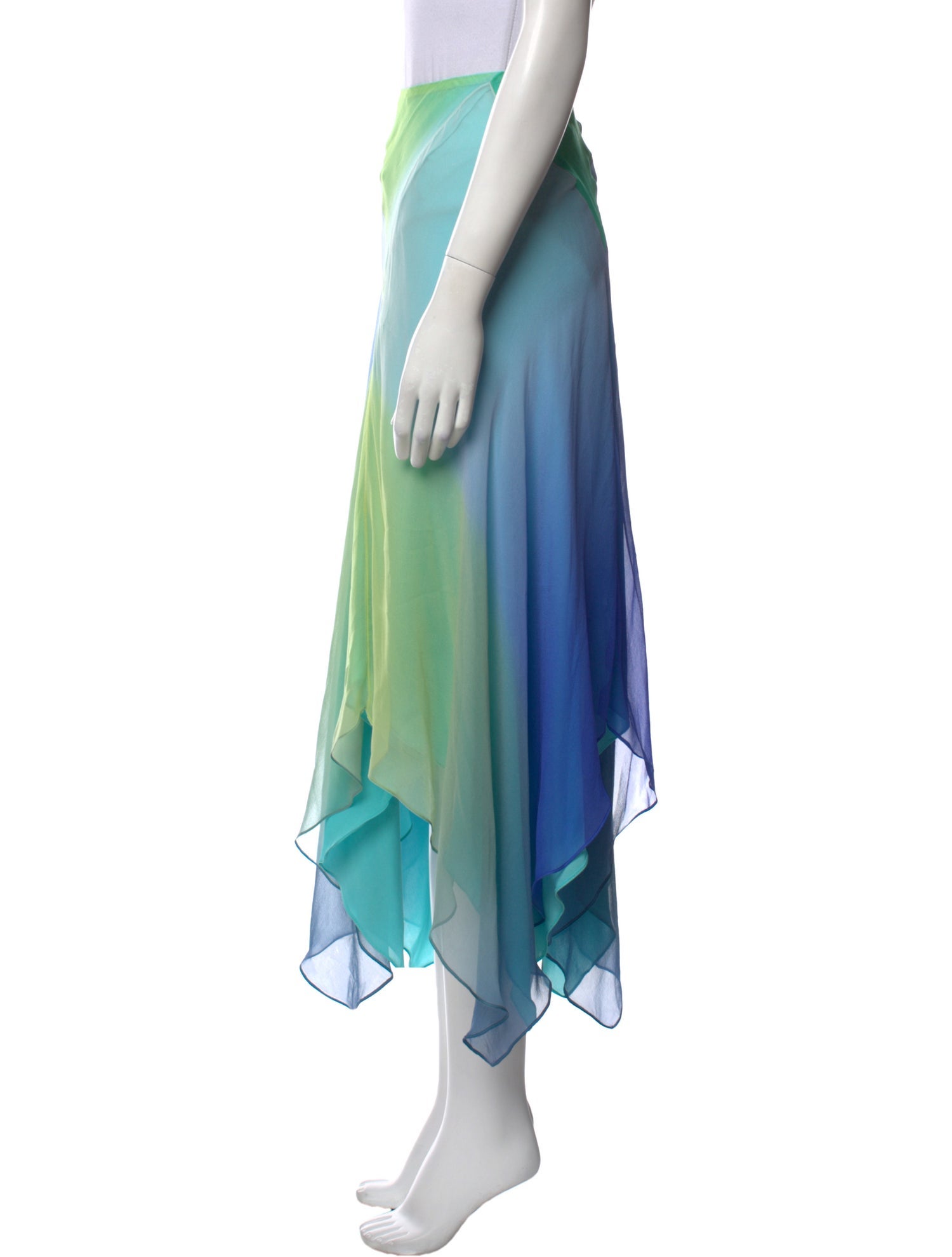 Ralph Lauren Black Label Silk Midi Length Skirt