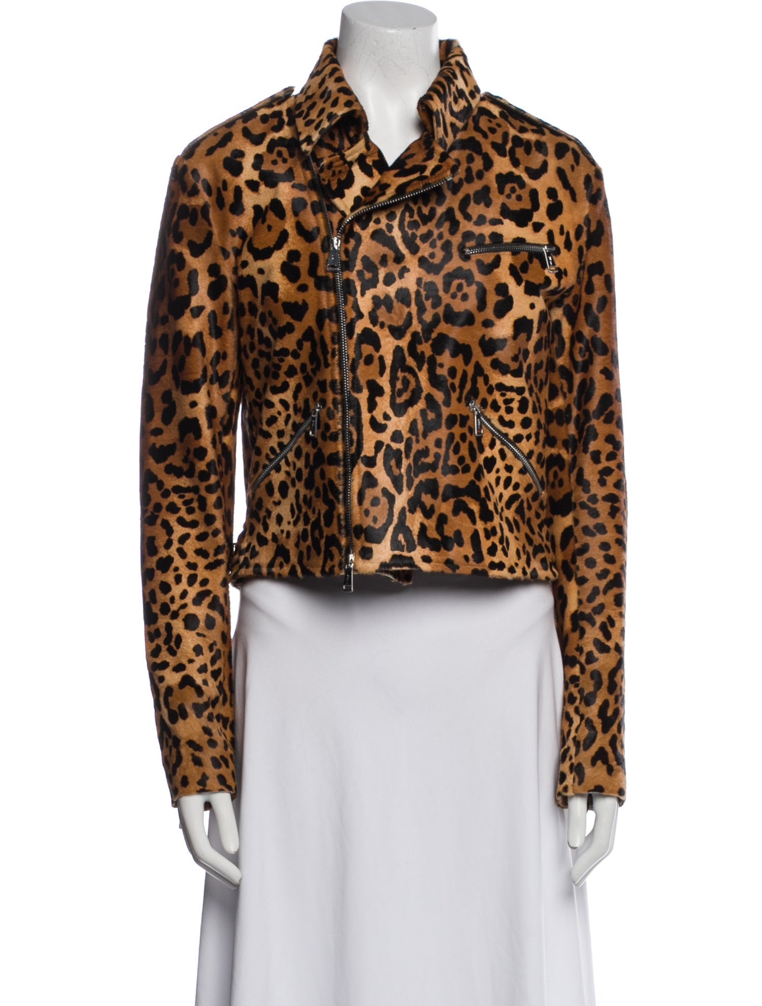 Ralph Lauren Black Label Calf Hair Animal Print Fur Jacket