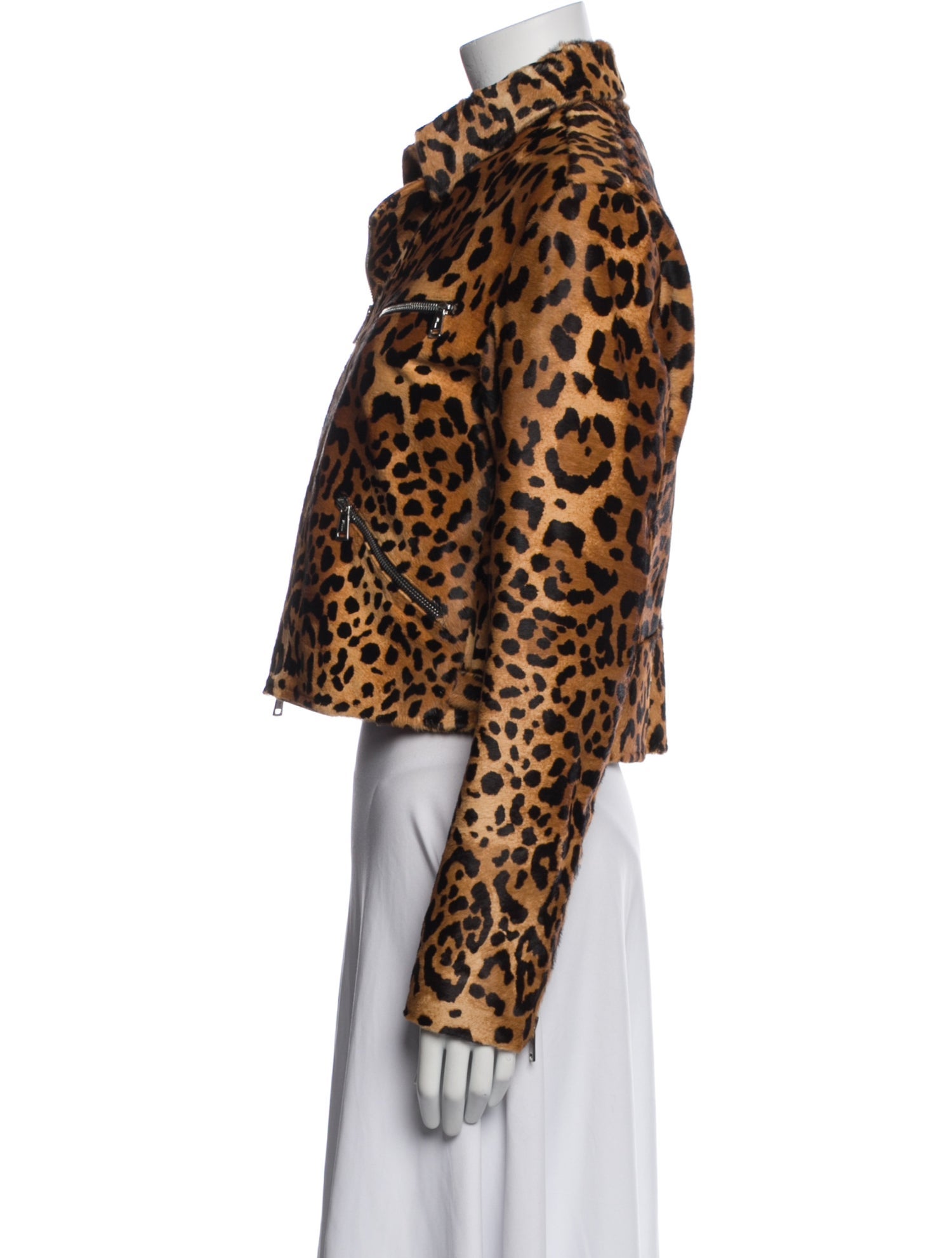 Ralph Lauren Black Label Calf Hair Animal Print Fur Jacket