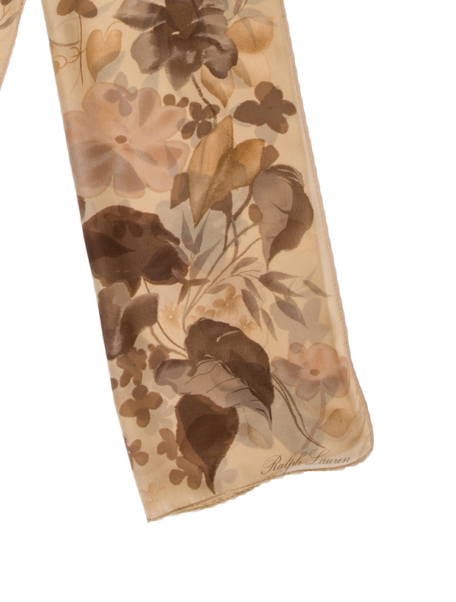 Ralph Lauren Black Label Silk Floral Print Scarf