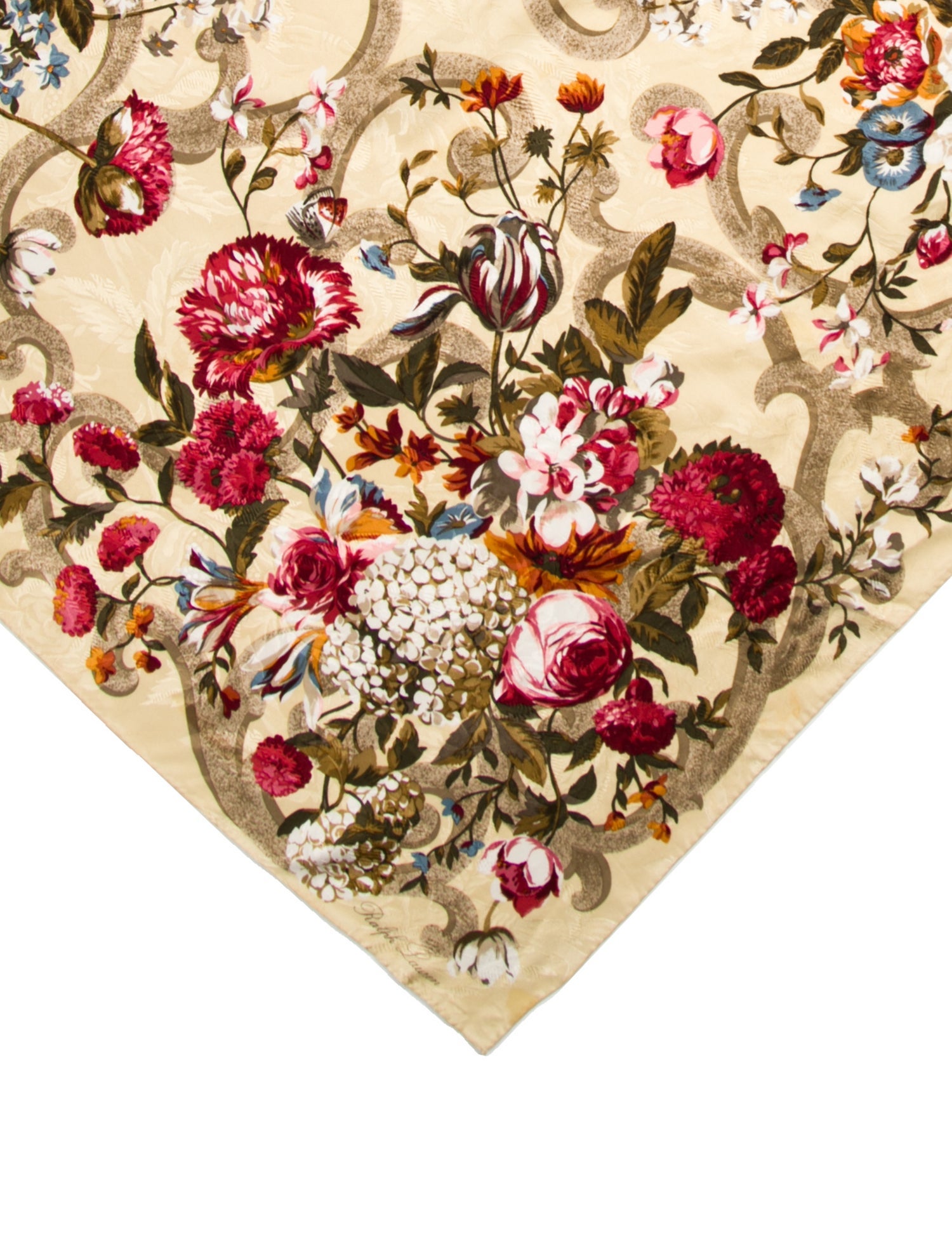 Ralph Lauren Black Label Silk Floral Print Scarf