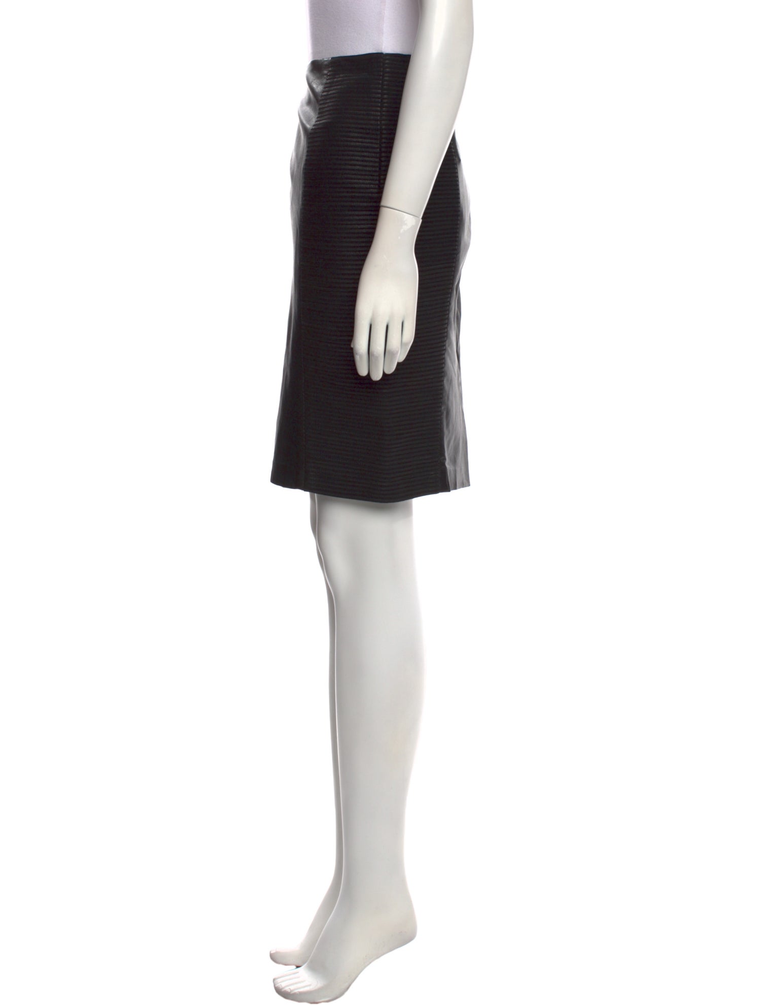 Ralph Lauren Black Label Lamb Leather Knee-Length Skirt