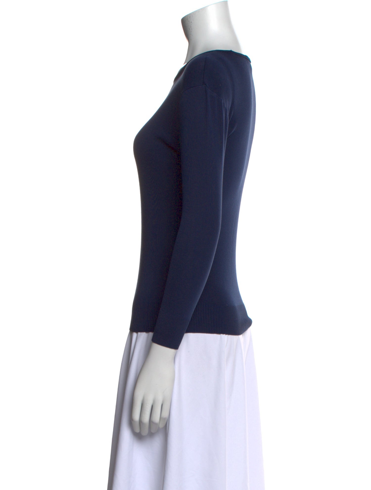 Ralph Lauren Black Label Bateau Neckline Long Sleeve Top