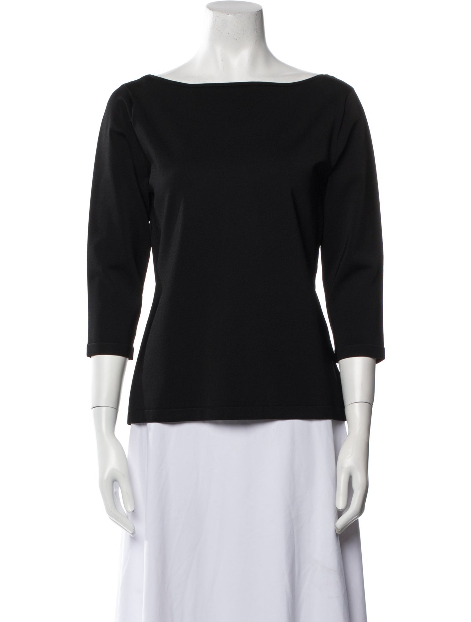 Ralph Lauren Black Label Bateau Neckline Three-Quarter Sleeve Top