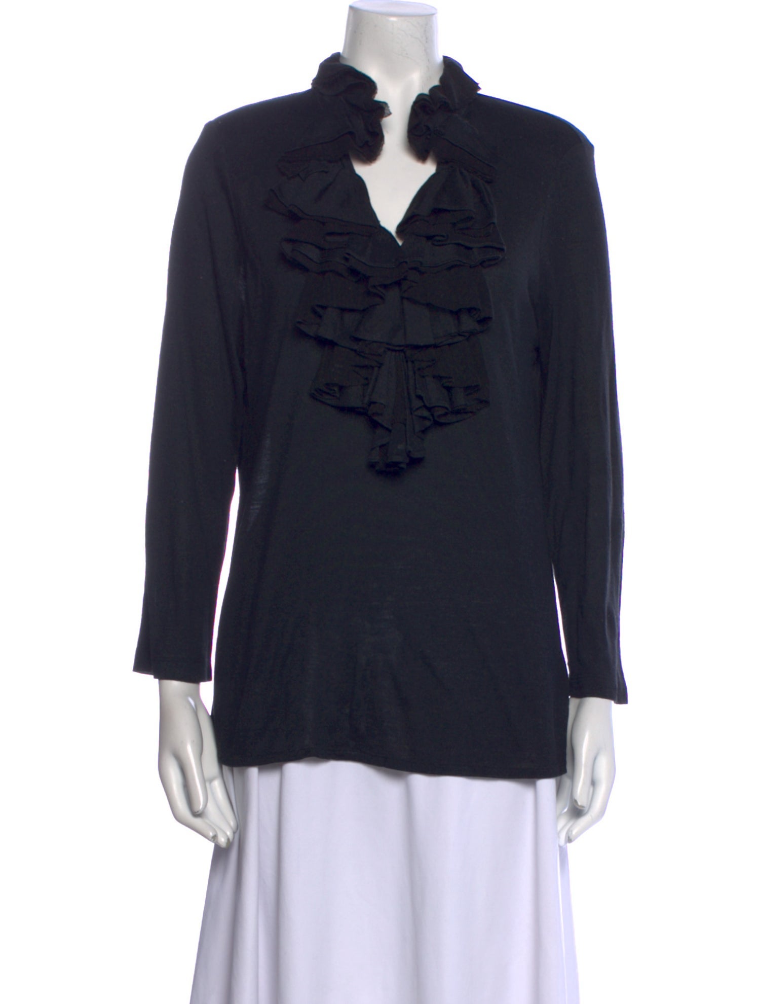 Ralph Lauren Black Label V-Neck Three-Quarter Sleeve Sweatshirt