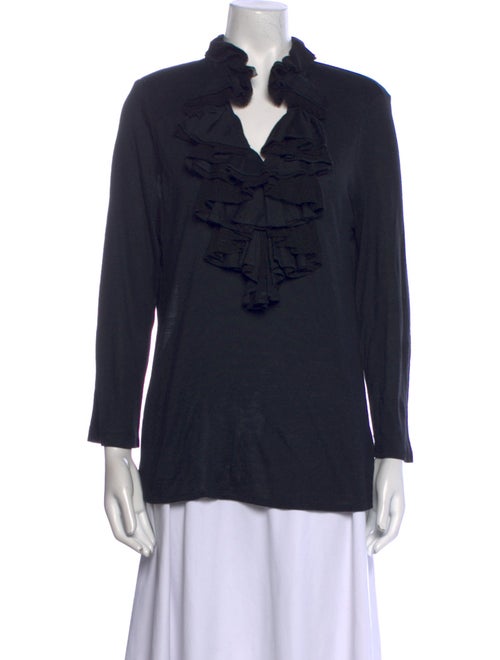 Ralph Lauren Black Label V-Neck Three-Quarter Sleeve Sweatshirt