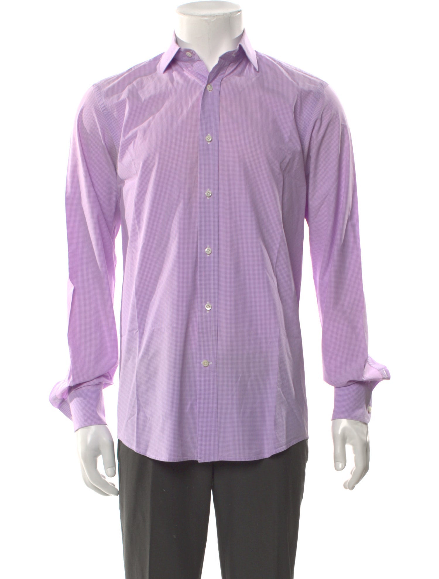 Ralph Lauren Black Label Plaid Print Long Sleeve Dress Shirt